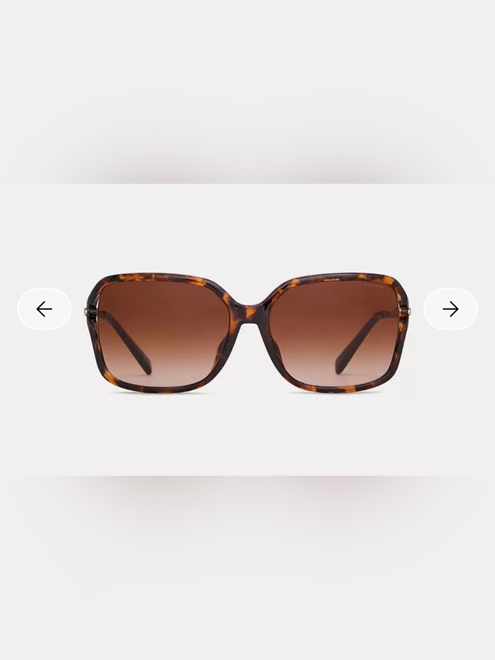 Coach Square Metal Sunglasses C6190 512074 Dark Tortoise Brown Gold Women’s - Picture 2 of 10
